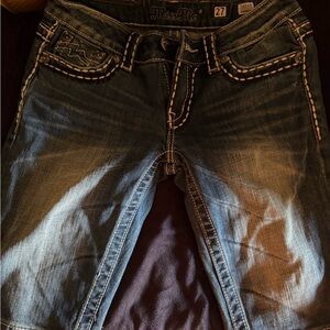 Miss Me Dark Blue Jean Bermuda Shorts